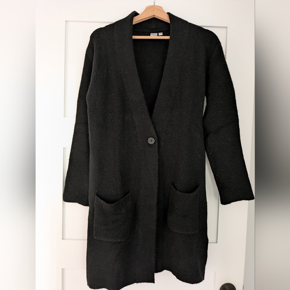 Simons Black Long Cardigan Sweater